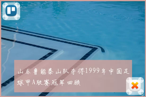 山东鲁能泰山队夺得1999年中国足球甲A联赛冠军回顾