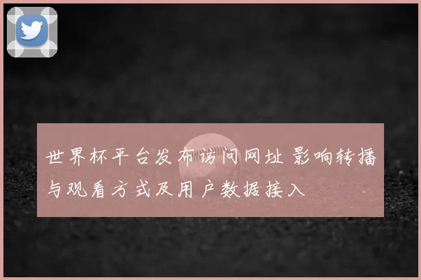 世界杯平台发布访问网址 影响转播与观看方式及用户数据接入